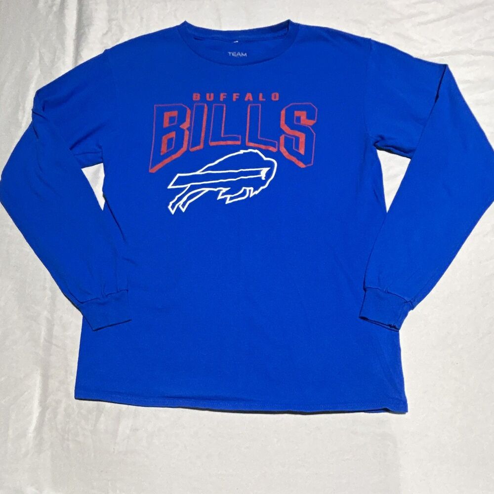 NFL Team Apparel Buffalo Bills Long Sleeve Shirt Royal Blue Graphic Size Medium